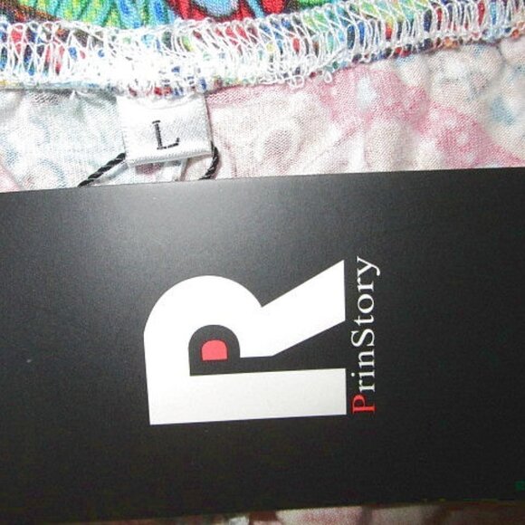 NWT Mod Retro Sunburst Paisley Shorts Size L Pull On Pockets High Rise Stretch - Picture 3 of 5